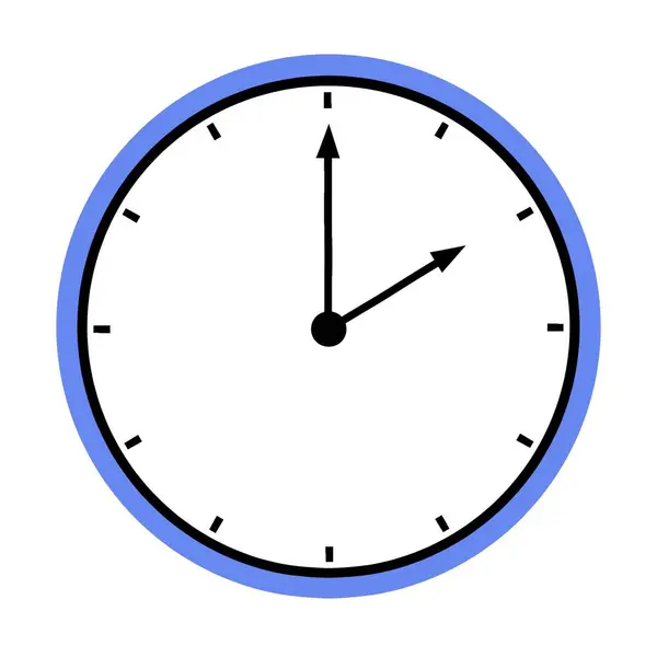 Illustration of two oclock with a simple blue border. Minimalist design for time, punctuality, and schedule concepts.