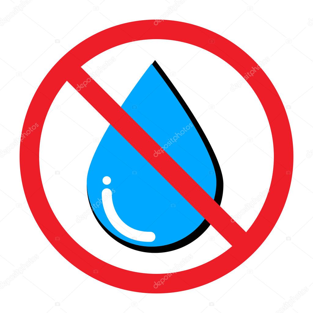 No Water Prohibition Sign Vector Logo  Safety Restriction Warning Symbol