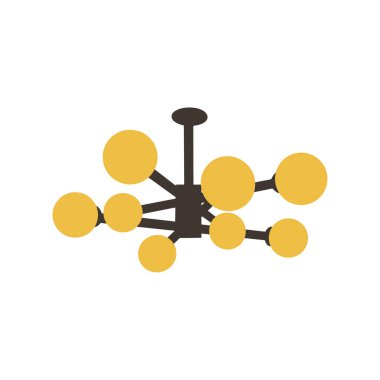 Furniture chandelier in flat  style isolated on a white background. Chandeliers, illuminator, flashlight - elements of a modern interior concept. Vector
