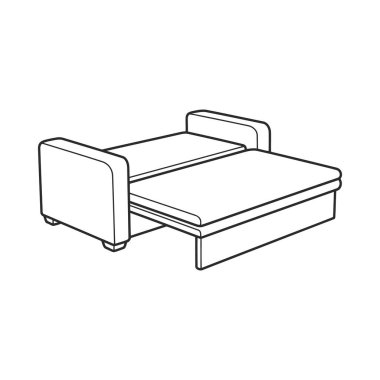 Kanepe yatağının bu basit çizimi boyama kitabı için mükemmel. Yaratıcılığınızı serbest bırakın ve bu çok yönlü mobilyaya canlı renkler ekleyin.