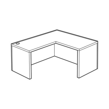 L şeklinde bir masanın minimalist çizimleriyle yaratıcılığı serbest bırak. Çocuklar ve yetişkinler için ideal çalışma alanlarını renklendirmek ve kişiselleştirmek mükemmel..