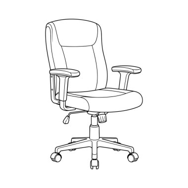 Basit bir ofis sandalyesi çizimi, boyama kitapları için mükemmel. Yaratıcılığı serbest bırakın ve kişisel tarzınızı bu tasarıma ekleyin. Yazdırması ve eğlenmesi kolay.