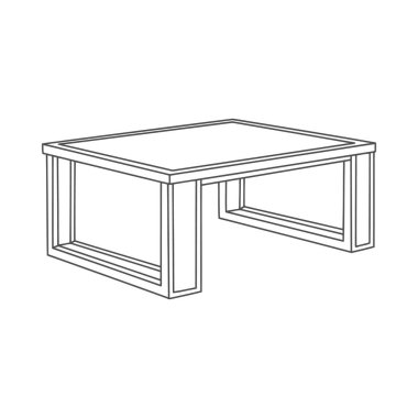 Yaratıcılığınızı bu dikdörtgen sehpa çizimiyle serbest bırakın. Bir boyama kitabı için mükemmel, bu tasarım kolay boyama için net bir özet sunar.