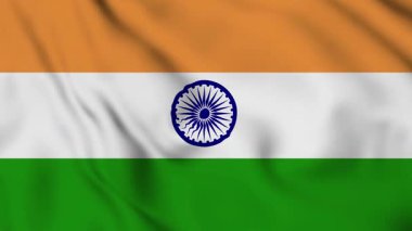 Animasyon Hint Bayrağı Rüzgarda Sallanıyor