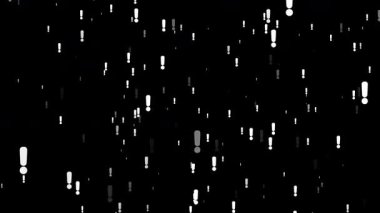 Kusursuz bir döngü içinde parçacıklar tarafından oluşturulan canlandırılmış ünlem işareti