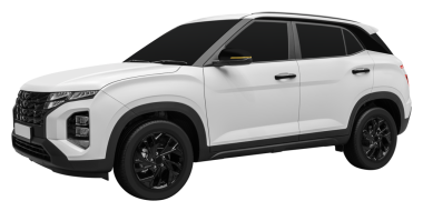 Yan görünüş beyaz SUV elektrikli araba