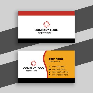 Zarif küçük siyah ve sarı kartvizit şablonu