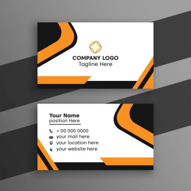 Zarif küçük siyah ve sarı kartvizit şablonu