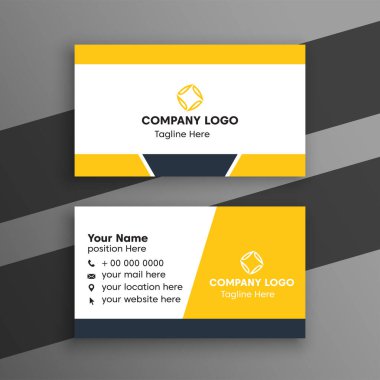 Zarif küçük siyah ve sarı kartvizit şablonu