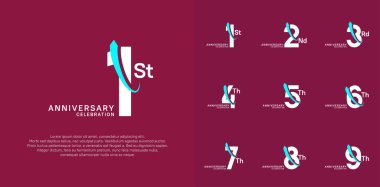 Yıl dönümü vektörü. Kutlama için mavi renk kullanılabilir.