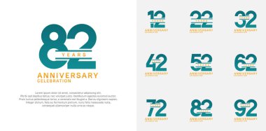 Özel kutlama için yeşil renkli logotip vektör seti