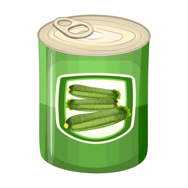 苏其尼罐头可以在白色背景上分离 罐头泥 切碎或浓缩后的汤 绿豆蔻包 酱汁和骨髓敷料在金属罐与标签 用烤过的南瓜保存食物 — 图库矢量图片