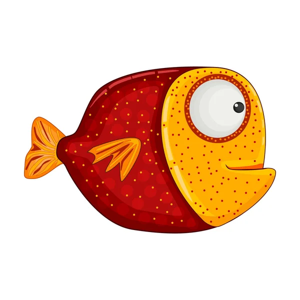 Карикатурные Рыбы Выделены Белом Фоне Симпатичный Цветной Аквариум Морское Животное — стоковый вектор