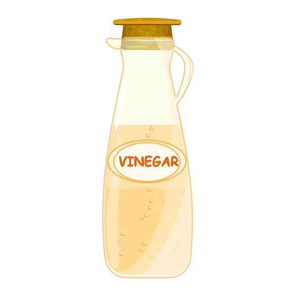 Flaska Vinäger Isolerad Vit Bakgrund Fruktcidervinäger Glaskanna Ingredienser För Matlagning — Stock vektor