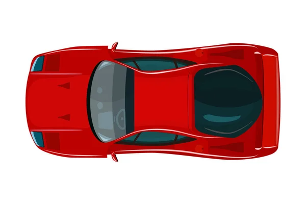 Красный Автомобиль Видом Сверху Изолирован Белом Фоне Автомобиль Доставки Иконка — стоковый вектор