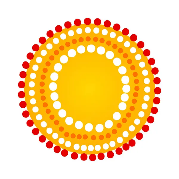 Sun Australian Aboriginal Decorative Ethnic Style Isolated White Background Tribal — Stock Vector