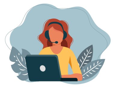 Canlı destek konsepti. Müşteri hizmetleri konsepti. Bizimle iletişim kurmak için simge, destek, yardım, telefon görüşmesi ve web sitesi tıklama. Düz vektör illüstrasyonu.