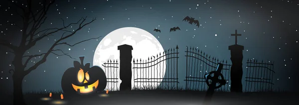 Gelukkige Halloween Poster Platte Vectorillustratie — Stockvector