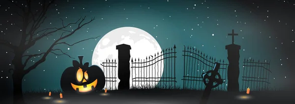 Wesołego Halloween Plakat Ilustracja Wektora Płaskiego — Wektor stockowy