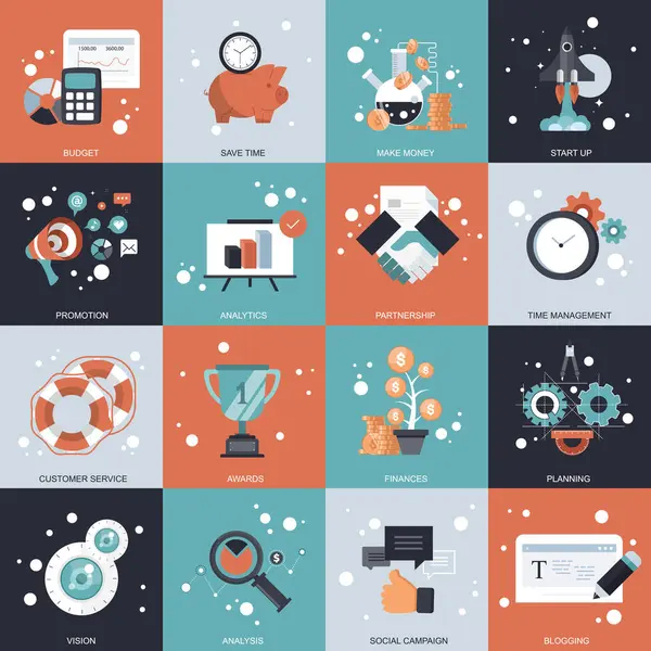 Web siteleri ve mobil uygulamalar için iş, teknoloji ve yönetim simgesi. Düz vektör illüstrasyonu