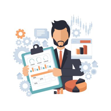 Finans, iş, planı, iş, büyüme, ekonomi, evrak, danışman. Grafik analiz belgeyle holding iş adamı. Analiz kavramı. Denetim vergi, mali piyasa analizi, mali rapor.