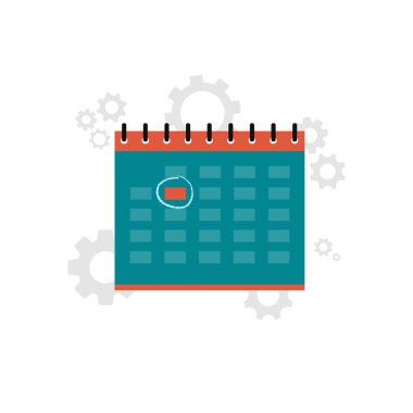 Takvim simgesi konsepti. Olay ve iş programı konsepti. Düz vektör illüstrasyonu.