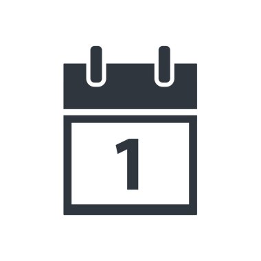 Takvim düz vektör simgesi. Beyaz arkaplanda takvim vektör simgesi. Düz vektör illüstrasyonu