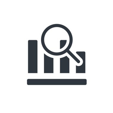 Veri Tablosu simgesi. İş stili veya hisse senedi verilerindeki büyüme grafiği, kâr gibi yönetim. Düz vektör