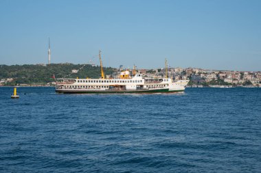 Istanbul, Turkey - 26 August 2025: Istanbul Bosphorus Strait with boats, ferries, bridges and city skyline. Panoramic view of strait connecting two continents. European and Asian sides of city
