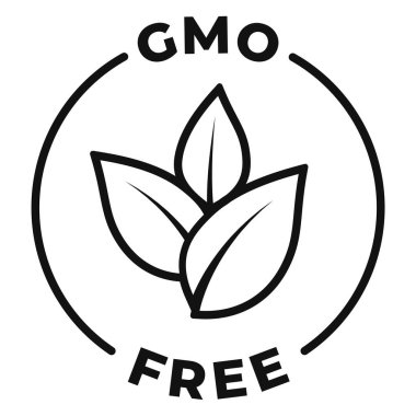 GMO free icon. Non GMO label. Ecological vector illustration for organic product packaging.