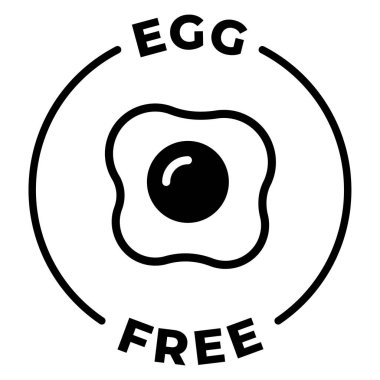 Egg free icon. Egg free label. No allergen vector illustration for product packaging logo, sign, symbol or emblem isolated.
