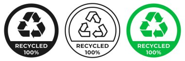 Recycled icon. Made from recycled materials symbol. Zero waste sign. Reused plastic and paper label isolated.