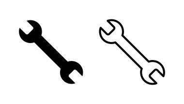 Wrench and spanner vector icon. Mechanic equipment simple illustration isolated. Repair tool line sign. Construction or workshop service symbol.