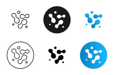 Bactria icon. Probiotic symbol. Fermentation, nourishment and nutrition vector illustration. Microbe organism icon. Microbiology, biochemistry and biotechnology sign. Microscopic molecular pictogram.