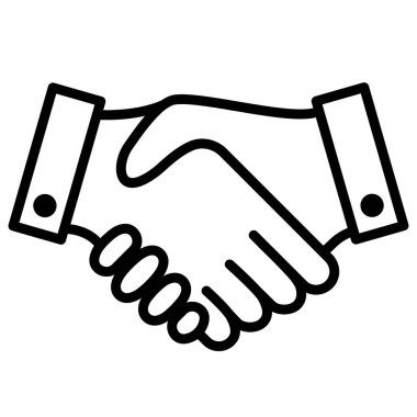 Handshake icon. Partnership and cooperation symbol. Teamplay and teamwork vector illustration. Agreement, contract or deal icon isolated.