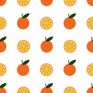 Oranges seamless pattern. Tropical fruits texture wallpaper. Retro vintage summer texture for clothes fabric design isolated.