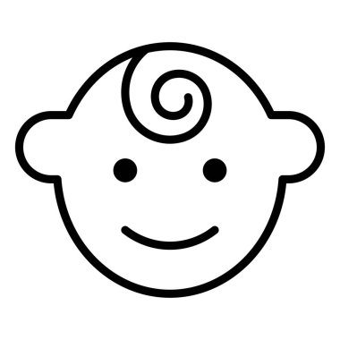 Baby boy icon. Baby face symbol. Cute child illustration. Toddler's head sign isolated.