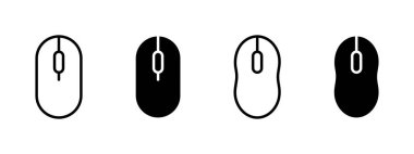 Rounded computer mouse icon. Click button symbol. Scroll sign isolated illustration.