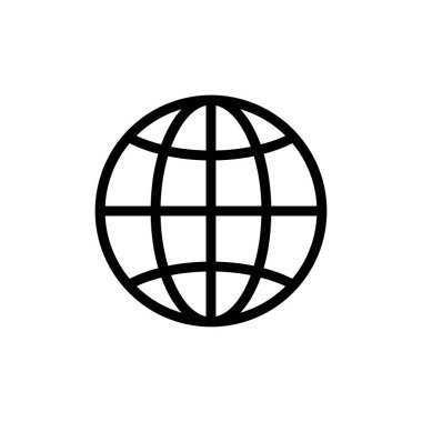 Network connection icon. Web communication symbol. Website language sign. Earth globe and planet vector illustration isolated.
