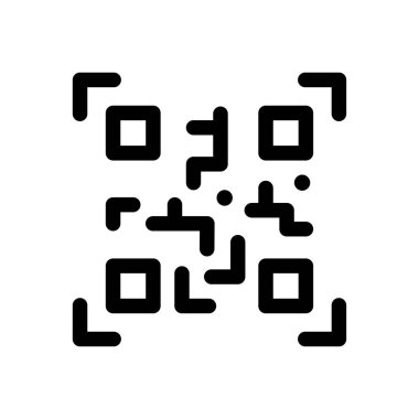 QR code icon. Simple qr-code vector illustration. Barcode scan abstract design.
