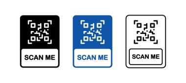 Scan me label. QR code vector icon. Scan me qr-code isolated illustration.