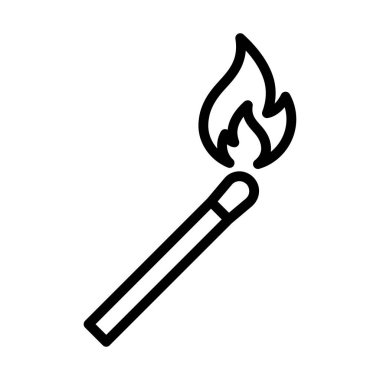Match icon set. Matchstick burning illustration isolated. Flammable symbol.
