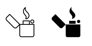 Lighter icon. Flaming benzine lighter vector illustration isolated. Classic design pictogram.