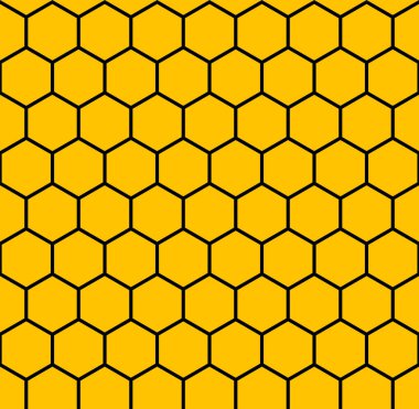 Honeycomb seamless pattern. Hexagon shape geometric background. Orange grid abstract wallpaper. Honey hive texture design.