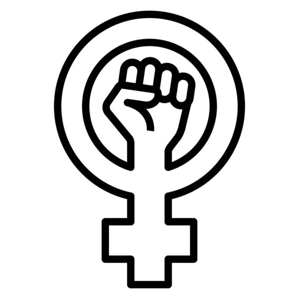 Feminism icon. Girls power symbol. Fight for your rights sign. Gender equality logo isolated.
