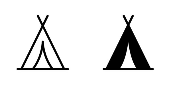 Camping tent icon. Hiking vector illustration isolated. Camp symbol. Shelter sign.