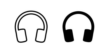 Headphones icon. Earphones pictogram. Audio equipment sign. Sound volume symbol. Stereo headset vector illustration isolated. DJ concept isolated.
