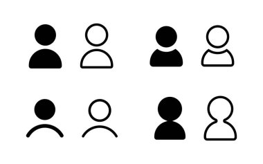 User profile icon set. Member button. Person symbol. Account avatar vector illustration isolated. Social media user interface web element.