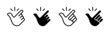Finger snap icon. Snap of fingers gesture. Thumb click sign. Idea symbol. Easy to use vector illustration isolated.