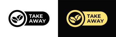 Take away coffee icon. Coffee to go vector illustration. Beans label emblem, badge, sign, symbol, stamp or seal for product packaging isolated.
